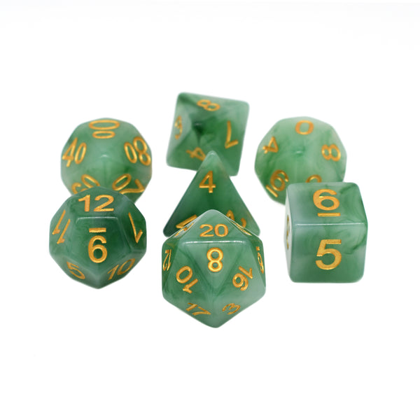 Faux Stone - Jade Monk - 7pc RPG Dice Set