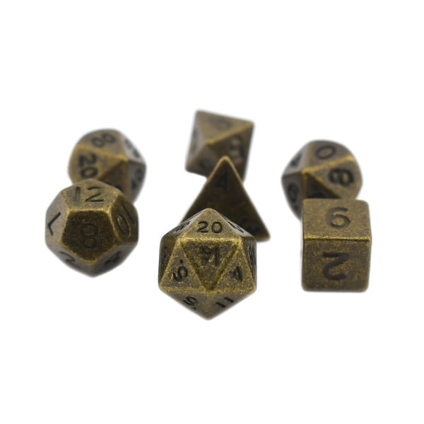 Mini Metal 7pc RPG Dice Set