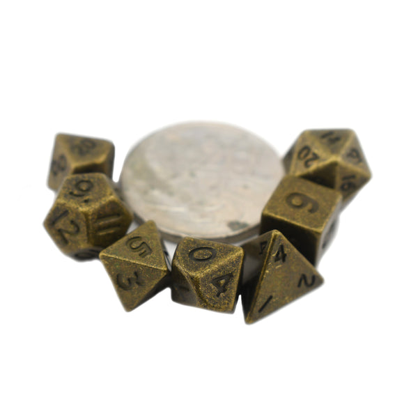 Mini Metal 7pc RPG Dice Set