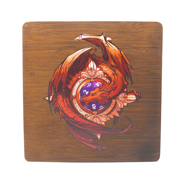 Wooden Dice Box - Square Box with Tray