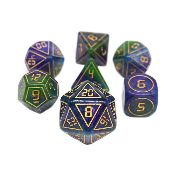 Digital Green - 7pc RPG Dice Set