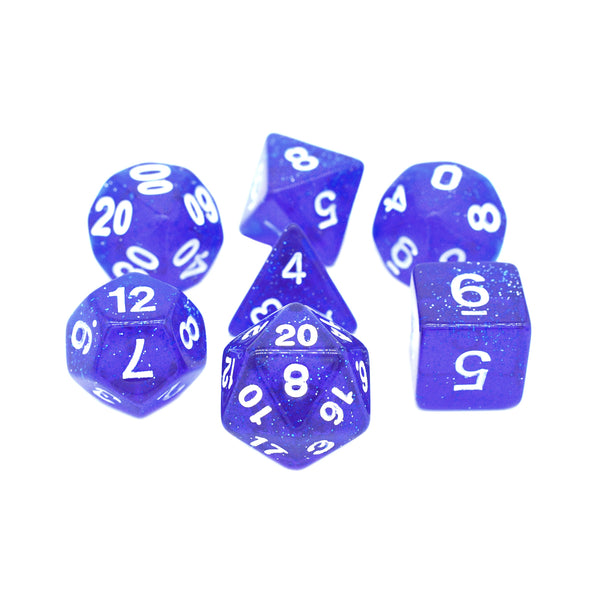 Glitter Blue - 7pc RPG Dice Set