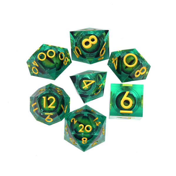 Liquid Core Dice Set - Dragon Eye Green