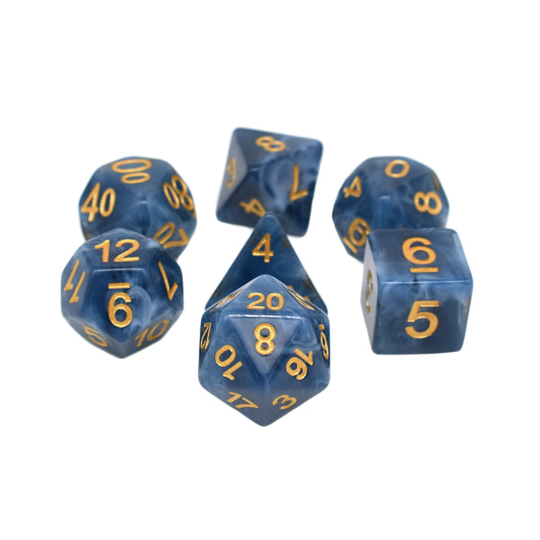 Faux Stone - Sapphire Fighter - 7pc RPG Dice Set