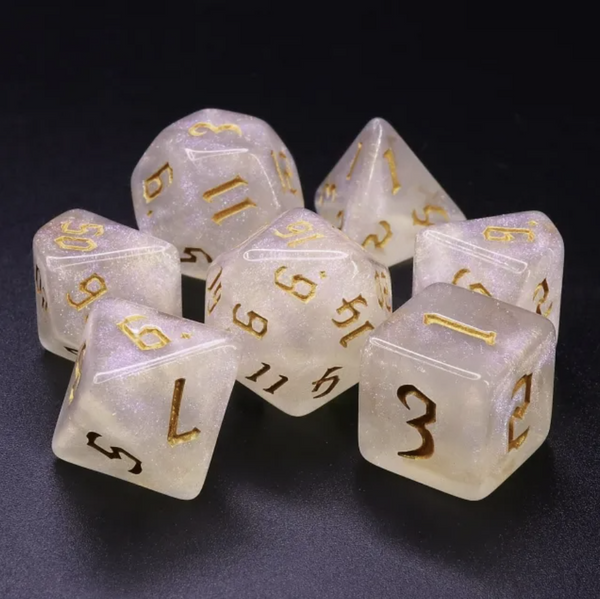 Snowball Gold - 7pc RPG Dice Set