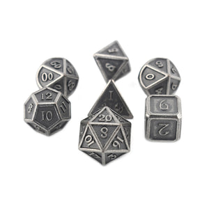 Ancient Silver - 7pc RPG Dice Set