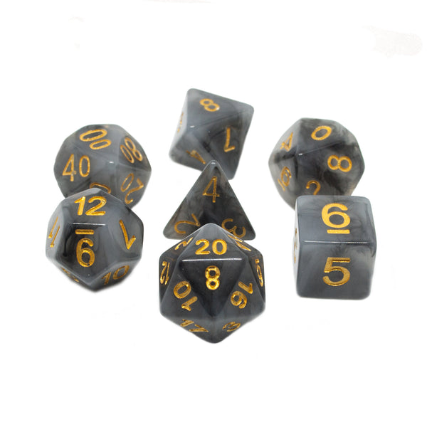 Onyx Paladin - 7pc RPG Dice Set