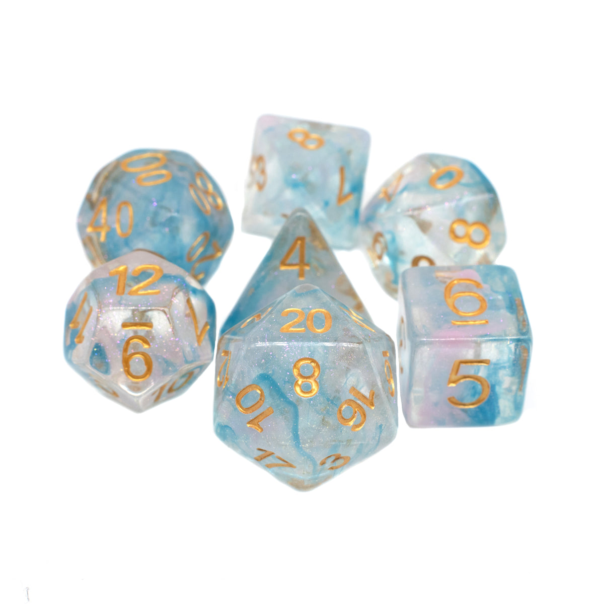 Shimmer - Tsunami - 7pc RPG Dice Set – Random Encounter Dice