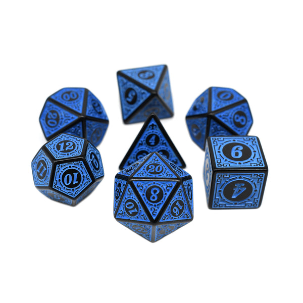 Sorcerers Flame - Blue - 7pc RPG Dice Set
