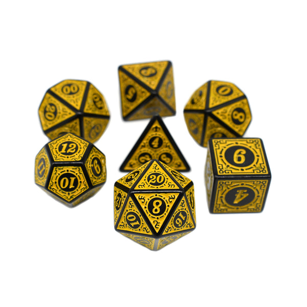 Sorcerers Flame - Yellow - 7pc RPG Dice Set